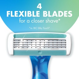 BIC Soleil Comfort 4-Blade Disposable Razors for Women Sensitive Skin Razor for a Smooth and Close Shave, 3 Piece Razor Set BIC Soleil Comfort 4-Blade Disposable Razors for Women Sensitive Skin Razor for a Smooth and Close Shave, 3 Piece Razor Set