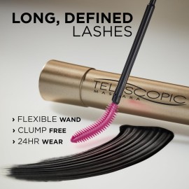 L\'Oreal Paris Makeup Telescopic Original Lengthening, Lash Separating Mascara with Dual Precision Brush, Washable, Black Brown, 0.27 Fl Oz., 1 Count L\'Oreal Paris Makeup Telescopic Original Lengthening, Lash Separating Mascara with Dual Precision Brush, Washable, Black Brown, 0.27 Fl Oz., 1 Count