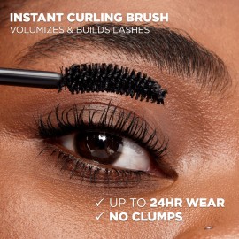 LOreal Paris Makeup Voluminous Mascara Original, Curved Brush Lifts & Builds Lashes Up To 5X Volume, Clump Free, Smudge Free, Black Brown, 0.28 Fl Oz LOreal Paris Makeup Voluminous Mascara Original, Curved Brush Lifts & Builds Lashes Up To 5X Volume, Clump Free, Smudge Free, Black Brown, 0.28 Fl Oz