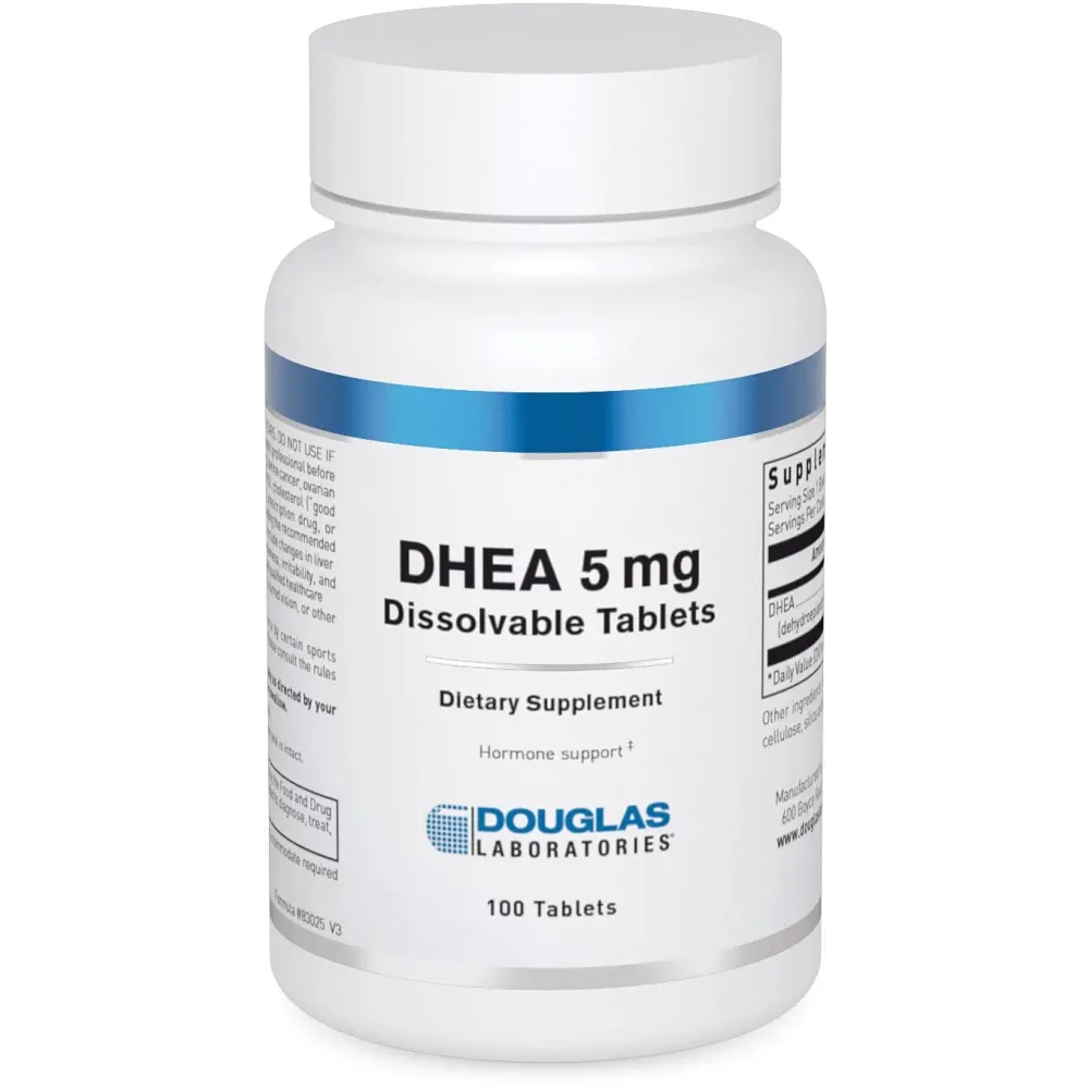 Douglas Laboratories DHEA 5 mg Dissolvable Tablets - Supports Hormone Balance, Immunity, Brain, Bone Health & Metabolism* - Non-GMO - 100 Tablets Douglas Laboratories DHEA 5 mg Dissolvable Tablets - Supports Hormone Balance, Immunity, Brain, Bone Health & Metabolism* - Non-GMO - 100 Tablets