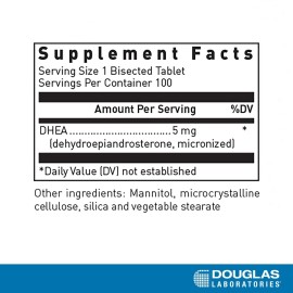Douglas Laboratories DHEA 5 mg Dissolvable Tablets - Supports Hormone Balance, Immunity, Brain, Bone Health & Metabolism* - Non-GMO - 100 Tablets Douglas Laboratories DHEA 5 mg Dissolvable Tablets - Supports Hormone Balance, Immunity, Brain, Bone Health & Metabolism* - Non-GMO - 100 Tablets