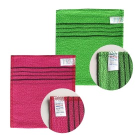8 pcs Asian Exfoliating Bath Washcloth - Red & Green 8 pcs Asian Exfoliating Bath Washcloth - Red & Green