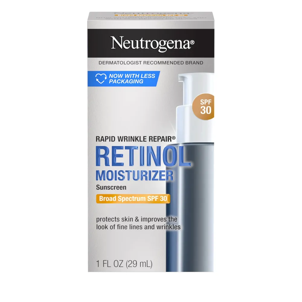 Neutrogena Rapid Wrinkle Repair Retinol Face Moisturizer with SPF 30 Sunscreen, Daily Anti-Aging Face Cream with Retinol & Hyaluronic Acid to Fight Fine Lines, Wrinkles, & Dark Spots, 1 fl. oz Neutrogena Rapid Wrinkle Repair Retinol Face Moisturizer with SPF 30 Sunscreen, Daily Anti-Aging Face Cream with Retinol & Hyaluronic Acid to Fight Fine Lines, Wrinkles, & Dark Spots, 1 fl. oz