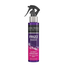 John Frieda Frizz Ease 3 Day Straight Heat Protection Spray, Keeps Hair Straight and Frizz-Free for 3 Days, Keratin-Infused Flat Iron & Styling Spray for a Smooth, Sleek Finish, 3.5 Oz