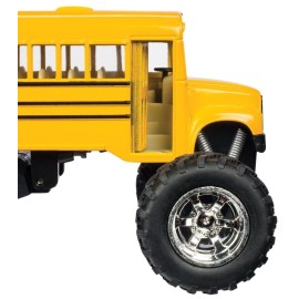 KiNSFUN 5 Monster School Bus Die Cast Metal Model, Pullback Action Toy Monster Truck KiNSFUN 5 Monster School Bus Die Cast Metal Model, Pullback Action Toy Monster Truck