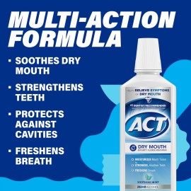 ACT Dry Mouth Anticavity Zero Alcohol Fluoride Mouthwash 18 fl. oz. Soothing Mint ACT Dry Mouth Anticavity Zero Alcohol Fluoride Mouthwash 18 fl. oz. Soothing Mint