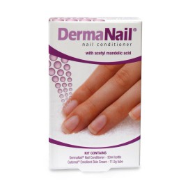 DermaNail Nail Strengthener & Cuticle Cream Set - Fingernail Care Kit with Liquid Nail Strengthener & Cutemol Cream (11.5g Sample) Healthy Growth - Repair for Brittle, Damaged, Thin, & Peeling Nails