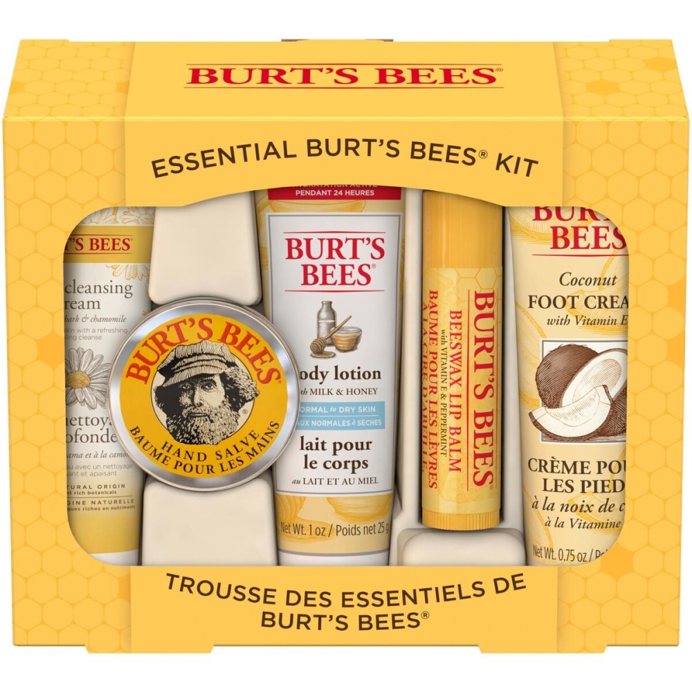 Burt\'s Bees Gifts Ideas - Essential Everyday Beauty Set, 5 Travel Size Products - Deep Cleansing Cream, Hand Salve, Body Lotion, Foot Cream and Lip Balm Burt\'s Bees Gifts Ideas - Essential Everyday Beauty Set, 5 Travel Size Products - Deep Cleansing Cream, Hand Salve, Body Lotion, Foot Cream and Lip Balm