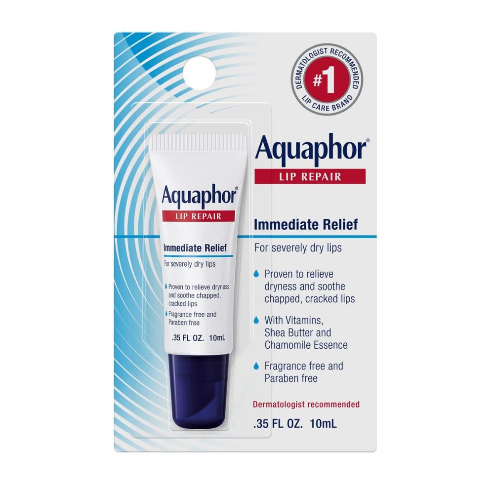 Aquaphor Lip Repair Ointment - Long-lasting Moisture to Soothe Dry Chapped Lips - .35 fl. oz. Tube Aquaphor Lip Repair Ointment - Long-lasting Moisture to Soothe Dry Chapped Lips - .35 fl. oz. Tube