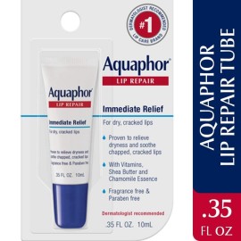 Aquaphor Lip Repair Ointment - Long-lasting Moisture to Soothe Dry Chapped Lips - .35 fl. oz. Tube Aquaphor Lip Repair Ointment - Long-lasting Moisture to Soothe Dry Chapped Lips - .35 fl. oz. Tube