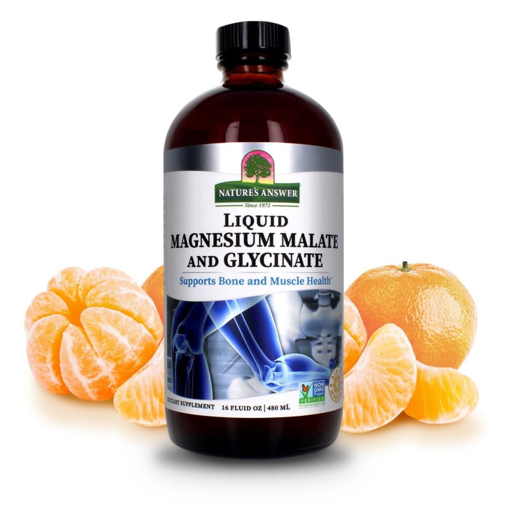 Magnesium Glycinate & Magnesium Malate Liquid - 16 Oz Magnesium Concentrate - Vegan & Gluten-Free - Bone, Muscle, and Cardiovascular Support - Suitable for All Magnesium Glycinate & Magnesium Malate Liquid - 16 Oz Magnesium Concentrate - Vegan & Gluten-Free - Bone, Muscle, and Cardiovascular Support - Suitable for All