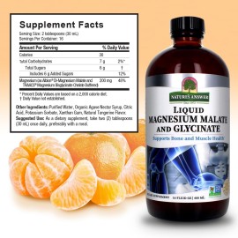 Magnesium Glycinate & Magnesium Malate Liquid - 16 Oz Magnesium Concentrate - Vegan & Gluten-Free - Bone, Muscle, and Cardiovascular Support - Suitable for All Magnesium Glycinate & Magnesium Malate Liquid - 16 Oz Magnesium Concentrate - Vegan & Gluten-Free - Bone, Muscle, and Cardiovascular Support - Suitable for All