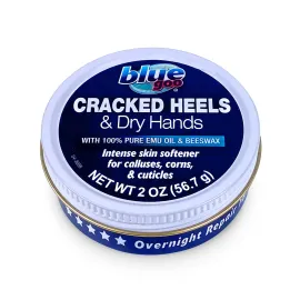 Blue Goo CRACKED HEELS & DRY HANDS Skin Softener for Dry Feet, Hands, Hydrating and Smoothing, Moisturizer, Dryness Relief, 2 Ounce, made with 100% PURE EMU OIL Blue Goo CRACKED HEELS & DRY HANDS Skin Softener for Dry Feet, Hands, Hydrating and Smoothing, Moisturizer, Dryness Relief, 2 Ounce, made with 100% PURE EMU OIL