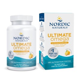 Nordic Naturals Ultimate Omega in Fish Gelatin, Lemon Flavor - 60 Soft Gels - 1280 mg Omega-3 - High-Potency Fish Oil Supplement - EPA & DHA - Promotes Brain & Heart Health - Non-GMO - 30 Servings Nordic Naturals Ultimate Omega in Fish Gelatin, Lemon Flavor - 60 Soft Gels - 1280 mg Omega-3 - High-Potency Fish Oil Supplement - EPA & DHA - Promotes Brain & Heart Health - Non-GMO - 30 Servings