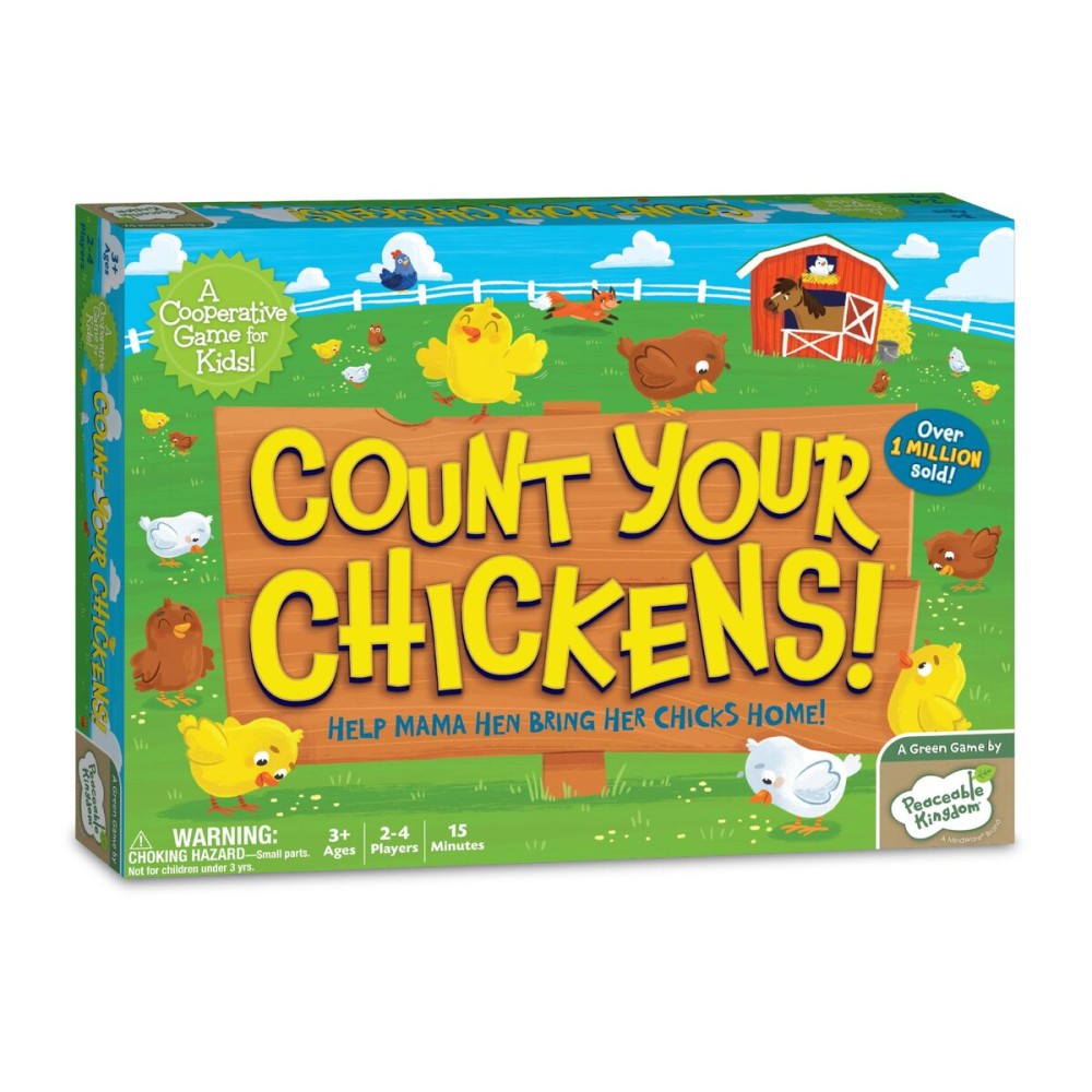 Peaceable Kingdom Count Your Chickens Award Winning Cooperative Counting Game for 2 to 4 Kids Ages 3+ Peaceable Kingdom Count Your Chickens Award Winning Cooperative Counting Game for 2 to 4 Kids Ages 3+