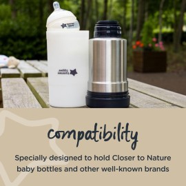 Tommee Tippee Closer to Nature Portable Travel Baby Bottle and Food Warmer, Ideal for Travel, Thermal Insulation, Stainless Steel Flask with Leak-Proof Lid Tommee Tippee Closer to Nature Portable Travel Baby Bottle and Food Warmer, Ideal for Travel, Thermal Insulation, Stainless Steel Flask with Leak-Proof Lid