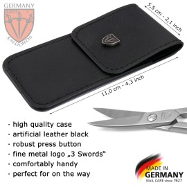 3 Swords Germany - brand quality STAINLESS STEEL INOX CURVED NAIL SCISSORS (1 PIECE) with case for manicure pedicure - nail care by 3 Swords - Made in Germany 3 Swords Germany - brand quality STAINLESS STEEL INOX CURVED NAIL SCISSORS (1 PIECE) with case for manicure pedicure - nail care by 3 Swords - Made in Germany