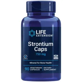 Life Extension Strontium Caps, Trace Mineral for Advanced Bone Health Support, Gluten Free, Non-GMO, Vegetarian, 90 Capsules