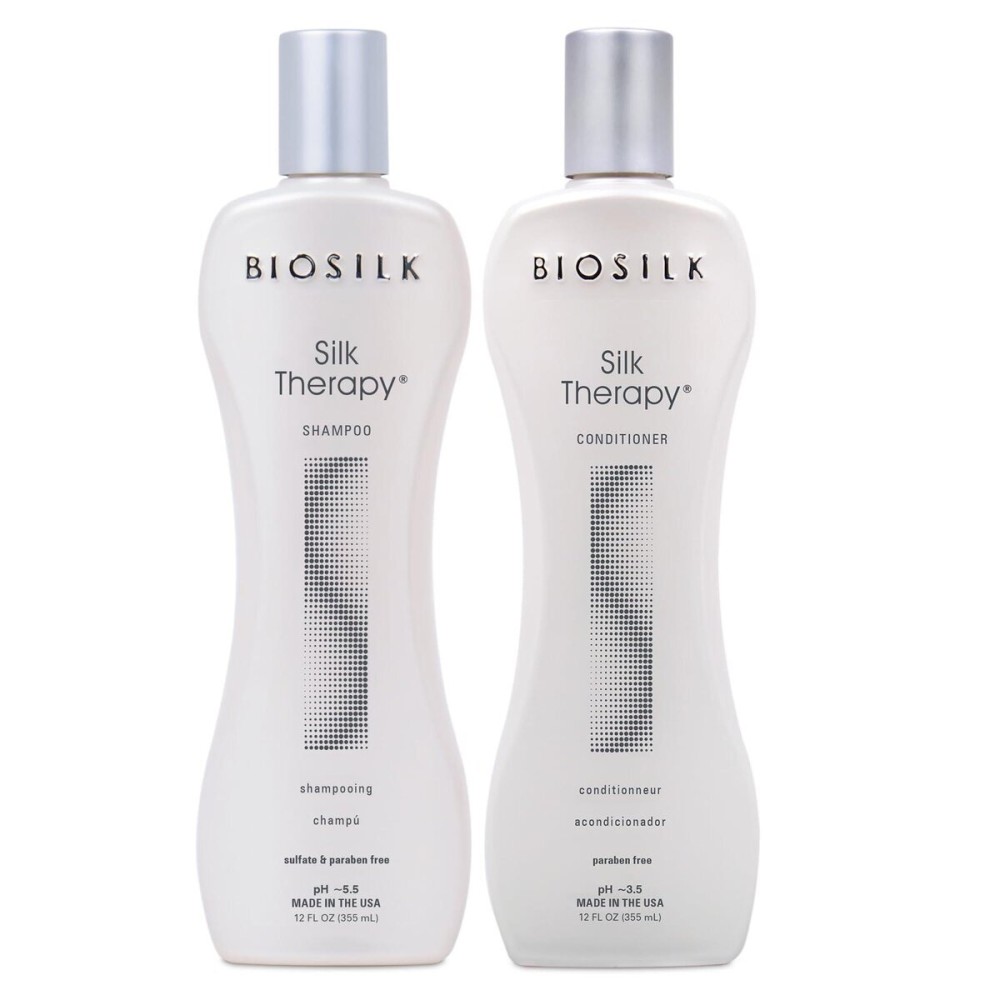BioSilk Silk Therapy Duo Set Shampoo & Conditioner, Gentle Cleansing Haircare For Amazing Shine, Sulfate, Paraben, & Cruelty-Free, 12 Oz (Pack of 2) BioSilk Silk Therapy Duo Set Shampoo & Conditioner, Gentle Cleansing Haircare For Amazing Shine, Sulfate, Paraben, & Cruelty-Free, 12 Oz (Pack of 2)