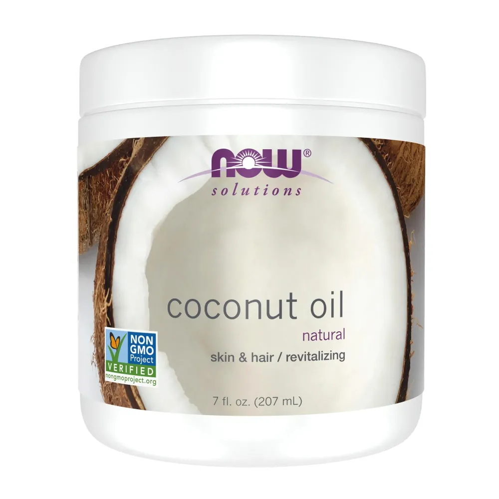 NOW Foods Solutions, Coconut Oil, Naturally Revitalizing for Skin and Hair, Conditioning Moisturizer, 7-Ounce NOW Foods Solutions, Coconut Oil, Naturally Revitalizing for Skin and Hair, Conditioning Moisturizer, 7-Ounce