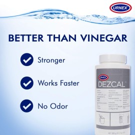 Urnex Dezcal Coffee and Espresso Machine Descaler Activated Scale Remover - 900g Bottle - Fast Effective Descaling Of Boilers and Heating Elements Faucets Spray Heads Milk Systems Urnex Dezcal Coffee and Espresso Machine Descaler Activated Scale Remover - 900g Bottle - Fast Effective Descaling Of Boilers and Heating Elements Faucets Spray Heads Milk Systems