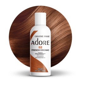 Adore Semi Permanent Hair Color - Vegan and Cruelty-Free Brown Hair Dye - 4 Fl Oz - 052 French Cognac (Pack of 1)