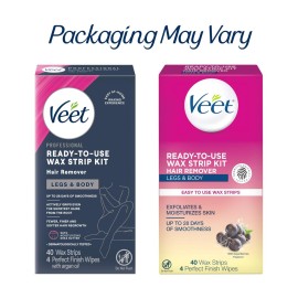 VEET Ready-To-Use Waxing Kit For Women | Wax Strips For Body Hair Removal, Wax Kit For Ingrown Hair Treatment, Personal Care Product, Hair Remover | 40ct Waxing Strips, 4ct Body Wipes VEET Ready-To-Use Waxing Kit For Women | Wax Strips For Body Hair Removal, Wax Kit For Ingrown Hair Treatment, Personal Care Product, Hair Remover | 40ct Waxing Strips, 4ct Body Wipes