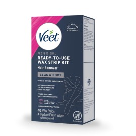 VEET Ready-To-Use Waxing Kit For Women | Wax Strips For Body Hair Removal, Wax Kit For Ingrown Hair Treatment, Personal Care Product, Hair Remover | 40ct Waxing Strips, 4ct Body Wipes VEET Ready-To-Use Waxing Kit For Women | Wax Strips For Body Hair Removal, Wax Kit For Ingrown Hair Treatment, Personal Care Product, Hair Remover | 40ct Waxing Strips, 4ct Body Wipes