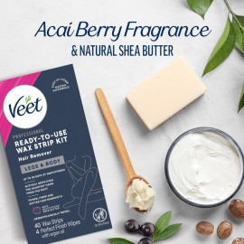 VEET Ready-To-Use Waxing Kit For Women | Wax Strips For Body Hair Removal, Wax Kit For Ingrown Hair Treatment, Personal Care Product, Hair Remover | 40ct Waxing Strips, 4ct Body Wipes VEET Ready-To-Use Waxing Kit For Women | Wax Strips For Body Hair Removal, Wax Kit For Ingrown Hair Treatment, Personal Care Product, Hair Remover | 40ct Waxing Strips, 4ct Body Wipes