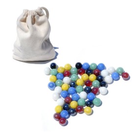 WE Games Replacement Glass Marbles - 60 Count for Chinese Checkers - Colored Game Pieces for Board Play - Marbles Only