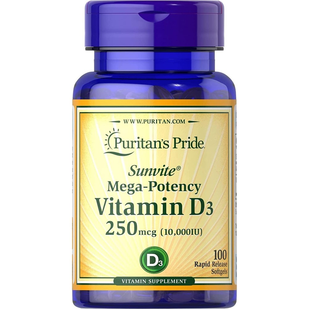 Puritan\'s Pride Vitamin D3 10,000 IU-100 Softgels
