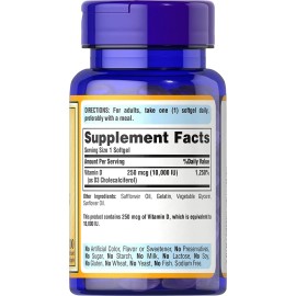 Puritan\'s Pride Vitamin D3 10,000 IU-100 Softgels