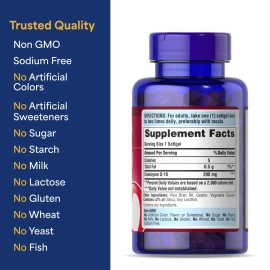 Puritan\'s Pride Coenzyme CoQ10 200mg, Dietary Supplement for Heart Health, Blood Pressure, Oral Gum Health, and Healthy Aging Support, 120 Servings, Rapid Release Softgels Puritan\'s Pride Coenzyme CoQ10 200mg, Dietary Supplement for Heart Health, Blood Pressure, Oral Gum Health, and Healthy Aging Support, 120 Servings, Rapid Release Softgels