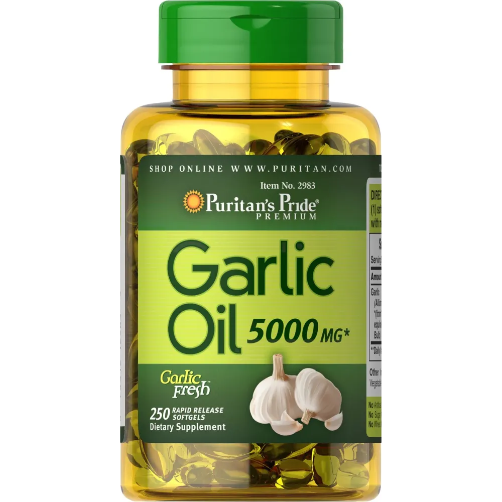 Puritan\'s Pride Premium Garlic Fresh 5000mg, Traditional Dietary Supplement for Heart Health and Circulation Support with Antioxidant Properties, 250 Rapid Release Softgels Puritan\'s Pride Premium Garlic Fresh 5000mg, Traditional Dietary Supplement for Heart Health and Circulation Support with Antioxidant Properties, 250 Rapid Release Softgels
