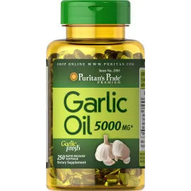 Puritan\'s Pride Premium Garlic Fresh 5000mg, Traditional Dietary Supplement for Heart Health and Circulation Support with Antioxidant Properties, 250 Rapid Release Softgels