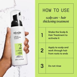 Nioxin Scalp + Hair Thickening System 2 Leave on Treatment | For Natural or Untreated Hair with Progressed Thinning | 3.4 Fl oz. Nioxin Scalp + Hair Thickening System 2 Leave on Treatment | For Natural or Untreated Hair with Progressed Thinning | 3.4 Fl oz.