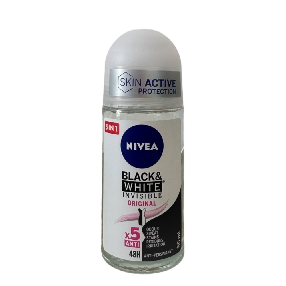 NIVEA 50ml Invisible Black And White Clear Roll On Anti Perspirant Deodorant original 1 Count NIVEA 50ml Invisible Black And White Clear Roll On Anti Perspirant Deodorant original 1 Count