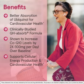 Jarrow Formulas QH-Absorb, 100 mg, Ubiquinol Dietary Supplement for Healthy Cardiovascular Function, 120 Softgels, 120 Day Supply Jarrow Formulas QH-Absorb, 100 mg, Ubiquinol Dietary Supplement for Healthy Cardiovascular Function, 120 Softgels, 120 Day Supply