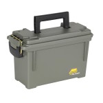 Plano Field Ammo Box, OD Green, Lockable Ammunition Storage Box with Heavy-Duty Carry Handle, Small Plastic Ammo Storage, Water-Resistant Protection, Holds 6-8 Boxes of Ammo
