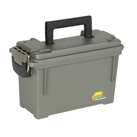 Plano Field Ammo Box, OD Green, Lockable Ammunition Storage Box with Heavy-Duty Carry Handle, Small Plastic Ammo Storage, Water-Resistant Protection, Holds 6-8 Boxes of Ammo