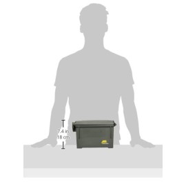 Plano Field Ammo Box, OD Green, Lockable Ammunition Storage Box with Heavy-Duty Carry Handle, Small Plastic Ammo Storage, Water-Resistant Protection, Holds 6-8 Boxes of Ammo