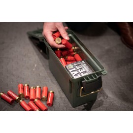 Plano Field Ammo Box, OD Green, Lockable Ammunition Storage Box with Heavy-Duty Carry Handle, Small Plastic Ammo Storage, Water-Resistant Protection, Holds 6-8 Boxes of Ammo