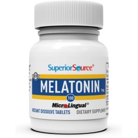 Superior Source Melatonin 1 mg - Healthy Sleep Support Supplement for Adults - Melatonin Formula with Chamomile Aids Relaxation & Restful Sleep - 100 Sublingual Dissolving Tablets