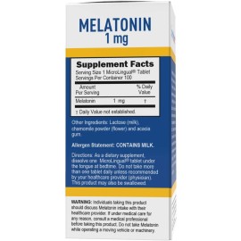 Superior Source Melatonin 1 mg - Healthy Sleep Support Supplement for Adults - Melatonin Formula with Chamomile Aids Relaxation & Restful Sleep - 100 Sublingual Dissolving Tablets