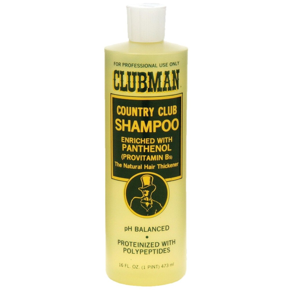 Clubman Country Club Shampoo, Enriched with Panthenol, The Natural Hair Thickener, pH Balanced, Proteinized with Polypeptides, 16 fl. oz. Clubman Country Club Shampoo, Enriched with Panthenol, The Natural Hair Thickener, pH Balanced, Proteinized with Polypeptides, 16 fl. oz.