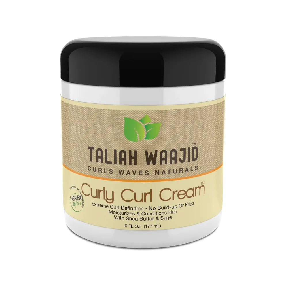 Taliah Waajid Curls Waves Natural - Curly Curl Cream | Extreme Curl Definition Hair Styling Gel | No Build-up or Frizz | 100% Paraben Free | Shea Butter & Sage - 6oz Taliah Waajid Curls Waves Natural - Curly Curl Cream | Extreme Curl Definition Hair Styling Gel | No Build-up or Frizz | 100% Paraben Free | Shea Butter & Sage - 6oz