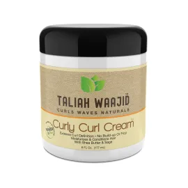 Taliah Waajid Curls Waves Natural - Curly Curl Cream | Extreme Curl Definition Hair Styling Gel | No Build-up or Frizz | 100% Paraben Free | Shea Butter & Sage - 6oz