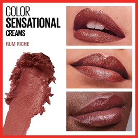 Maybelline Color Sensational Lipstick, Lip Makeup, Cream Finish, Hydrating Lipstick, Rum Riche, Deep Nude ,1 Count Maybelline Color Sensational Lipstick, Lip Makeup, Cream Finish, Hydrating Lipstick, Rum Riche, Deep Nude ,1 Count