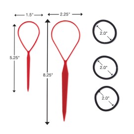 Conair Topsy Tail Hair Tool - Ponytail Hair Loop Styling Tool - Includes Hair Ties Hair Styling Kit Included - 5-Piece Set