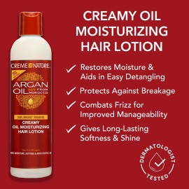 Creme of Nature, Argan Oil Hair Lotion, Creamy Oil Mousturizer to Help Restore Moisture and Add Shine, 8.45 Fl Oz Creme of Nature, Argan Oil Hair Lotion, Creamy Oil Mousturizer to Help Restore Moisture and Add Shine, 8.45 Fl Oz